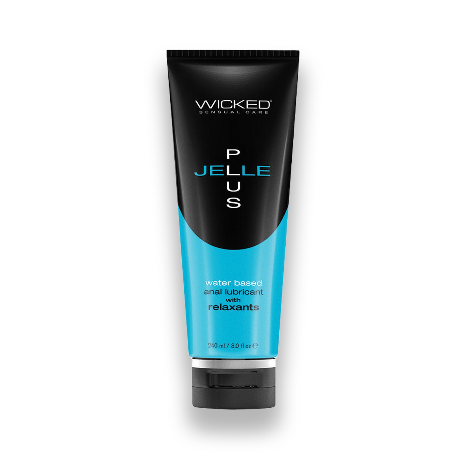 WS90128 Wicked Aqua Jelle Plus Anal Lubricant with Relaxants 8oz - Image 1